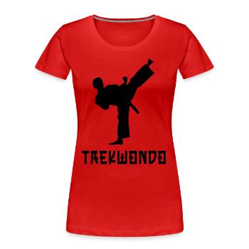 Taekwondo - Frauen Premium Bio T-Shirt - Rot - Vorne - Mia (176cm)