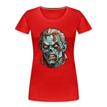 Tête de zombie - T-shirt bio Premium Femme - rouge - Devant - Mia (176cm)