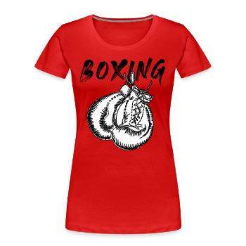 Boxe - T-shirt bio Premium Femme - rouge - Devant - Mia (176cm)
