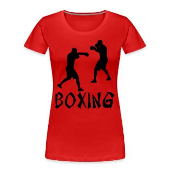 Boxe - T-shirt bio Premium Femme - rouge - Devant - Mia (176cm)