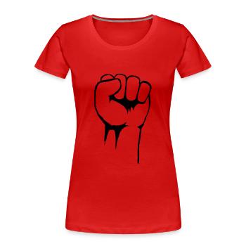 Fist - Women's Premium Organic T-Shirt - red - Front - Mia (176cm)