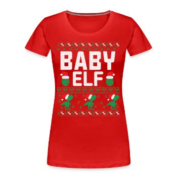 Baby Elf Christmas Outfit - Women's Premium Organic T-Shirt - red - Front - Mia (176cm)