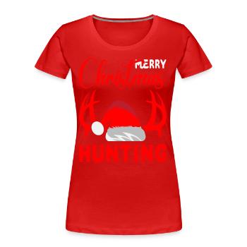 Merry Christmas Hunting Outfit - Frauen Premium Bio T-Shirt - Rot - Vorne - Mia (176cm)