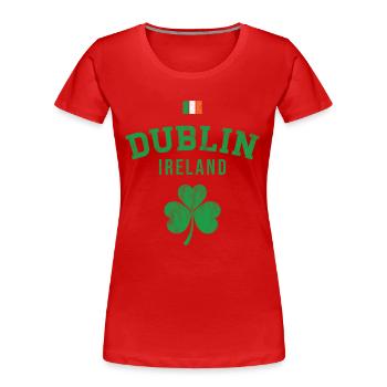 Dublin, Irland - Frauen Premium Bio T-Shirt - Rot - Vorne - Mia (176cm)