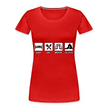 Brazilian Jiu-Jitsu BJJ - Frauen Premium Bio T-Shirt - Rot - Vorne - Mia (176cm)