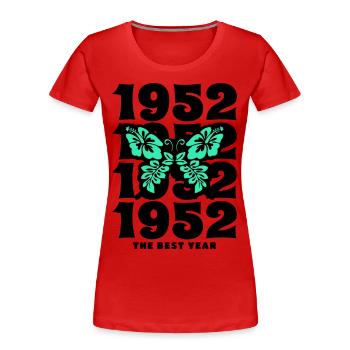Groovy und Vintage 1952 70 Jahre Jubiläum - Frauen Premium Bio T-Shirt - Rot - Vorne - Mia (176cm)