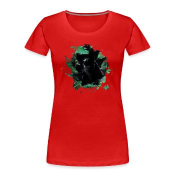 panther,cheetah,leopard,black,green,jungle - Women's Premium Organic T-Shirt - red - Front - Mia (176cm)