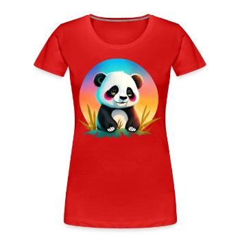 Ein süßes Panda Bär a cute baby Panda Bear - Women's Premium Organic T-Shirt - red - Front - Mia (176cm)