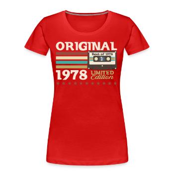 45. Geburtstag Vintage Kassette Jahrgang 1978 - Frauen Premium Bio T-Shirt - Rot - Vorne - Mia (176cm)