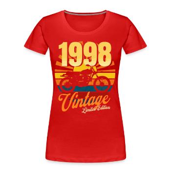 Motorrad Jahrgang 1998 Geburtstag 25 Jahre Biker - Frauen Premium Bio T-Shirt - Rot - Vorne - Mia (176cm)