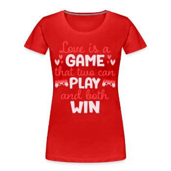 Paar Gamers Geek Humor Valentinstag Paar - Frauen Premium Bio T-Shirt - Rot - Vorne - Mia (176cm)