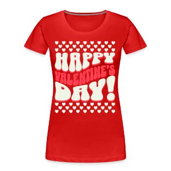 Retro St Valentin Couple Joyeuse Saint Valentin - T-shirt bio Premium Femme - rouge - Devant - Mia (176cm)