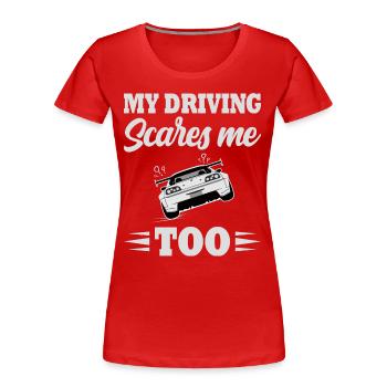 Voiture Humour Mauvais Conducteur Automobiliste - T-shirt bio Premium Femme - rouge - Devant - Mia (176cm)