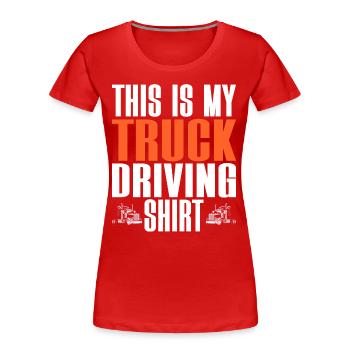 LKW-Fahrer LKW-Fahrer LKW-Fahrer - Frauen Premium Bio T-Shirt - Rot - Vorne - Mia (176cm)