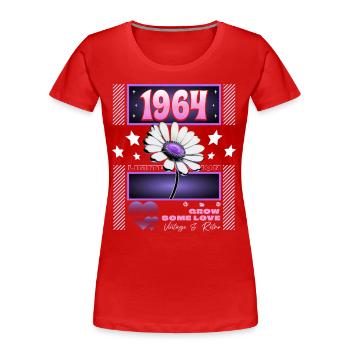 Retro Y2K Jahr 1964 Geburtstag Frau 60 Jahre - Frauen Premium Bio T-Shirt - Rot - Vorne - Mia (176cm)