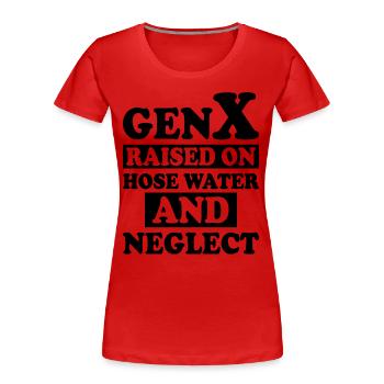 Generation X Humor - Women's Premium Organic T-Shirt - red - Front - Mia (176cm)