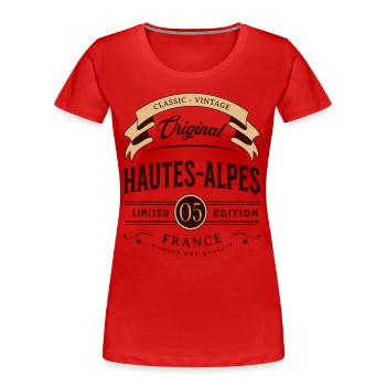 Vintage Hautes-Alpes Department France - Women's Premium Organic T-Shirt - red - Front - Mia (176cm)
