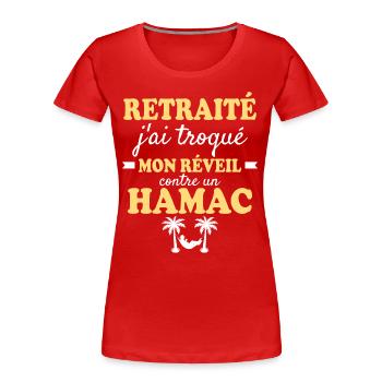 Humor Father's Day Retired Dad - Women's Premium Organic T-Shirt - red - Front - Mia (176cm)