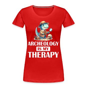 Archaeology is my archaeologist therapy - Women's Premium Organic T-Shirt - red - Front - Mia (176cm)