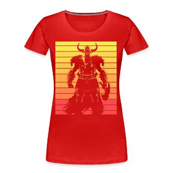 Vintage Viking Man Dad - Women's Premium Organic T-Shirt - red - Front - Mia (176cm)