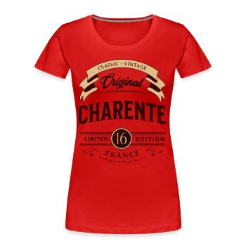 Vintage Charente Département France - T-shirt bio Premium Femme - rouge - Devant - Mia (176cm)