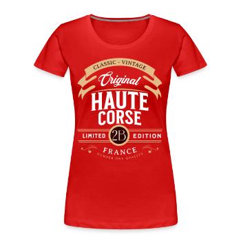 Haute-Corse Department France - Women's Premium Organic T-Shirt - red - Front - Mia (176cm)
