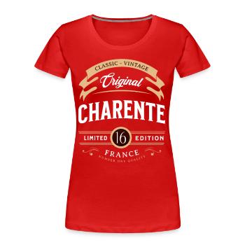 Vintage Charente Département France - T-shirt bio Premium Femme - rouge - Devant - Mia (176cm)