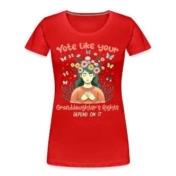 Grand-Mère Féminisme Petite Fille Mamie - T-shirt bio Premium Femme - rouge - Devant - Mia (176cm)