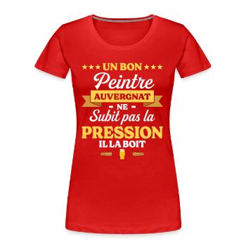 Peintre Auvergnat Auvergne Peintre - T-shirt bio Premium Femme - rouge - Devant - Mia (176cm)