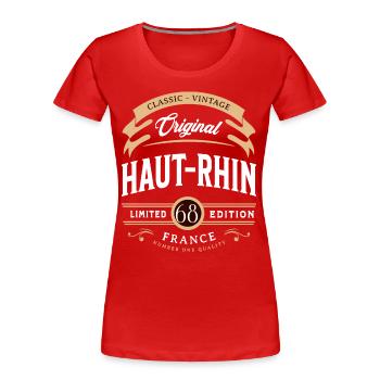 Haut-Rhin Département France - T-shirt bio Premium Femme - rouge - Devant - Mia (176cm)
