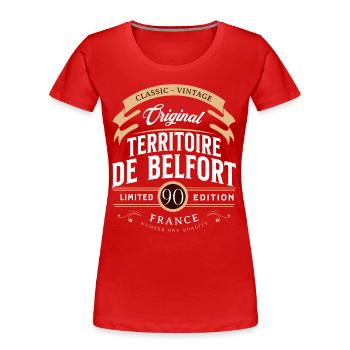 Territoire de Belfort Département France - T-shirt bio Premium Femme - rouge - Devant - Mia (176cm)