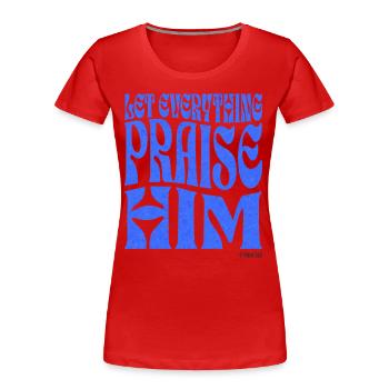 Christentum Christlicher Bibelvers - Frauen Premium Bio T-Shirt - Rot - Vorne - Mia (176cm)