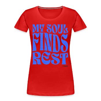 Christentum Christlicher Bibelvers - Frauen Premium Bio T-Shirt - Rot - Vorne - Mia (176cm)