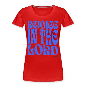 Christentum Christlicher Bibelvers - Frauen Premium Bio T-Shirt - Rot - Vorne - Mia (176cm)