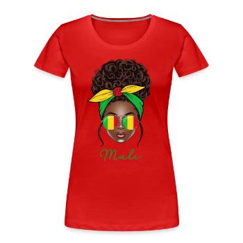 Femme Mali Fille Malienne - T-shirt bio Premium Femme - rouge - Devant - Mia (176cm)