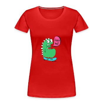 SkateboardMonster - Frauen Premium Bio T-Shirt - Rot - Vorne - Mia (176cm)