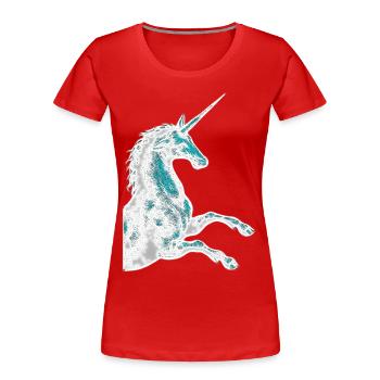 Magic Unicorn / Unicorn Spirit - Women's Premium Organic T-Shirt - red - Front - Mia (176cm)