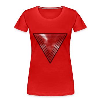 Abstrakte Pyramide in Rot - Frauen Premium Bio T-Shirt - Rot - Vorne - Mia (176cm)