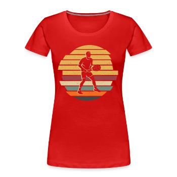 Joueur de tennis Vintage Tennis Club Joueur de tennis - T-shirt bio Premium Femme - rouge - Devant - Mia (176cm)
