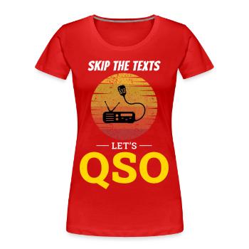 Opérateur radio amateur Fréquence des ondes radio - T-shirt bio Premium Femme - rouge - Devant - Mia (176cm)