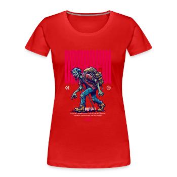 Zombie - Frauen Premium Bio T-Shirt - Rot - Vorne - Mia (176cm)