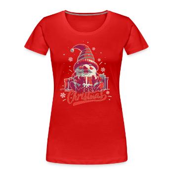 Christmas Xmas Elf Gnome - Women's Premium Organic T-Shirt - red - Front - Mia (176cm)