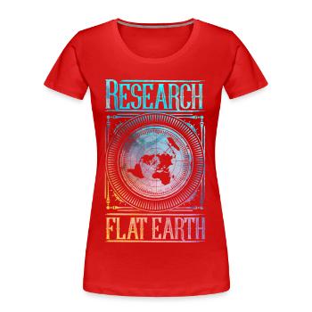 Research Flat Earth - Women's Premium Organic T-Shirt - red - Front - Mia (176cm)