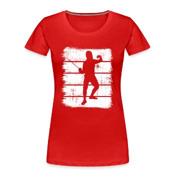 Fechter - Frauen Premium Bio T-Shirt - Rot - Vorne - Mia (176cm)