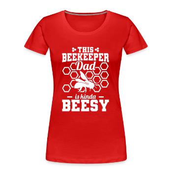 Papa apiculteur - T-shirt bio Premium Femme - rouge - Devant - Mia (176cm)
