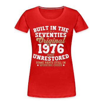 Construit dans les années soixante-dix 1976 46e anniversaire hommes - T-shirt bio Premium Femme - rouge - Devant - Mia (176cm)
