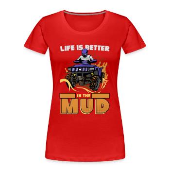 Quad, quad dirt, quads - T-shirt bio Premium Femme - rouge - Devant - Mia (176cm)