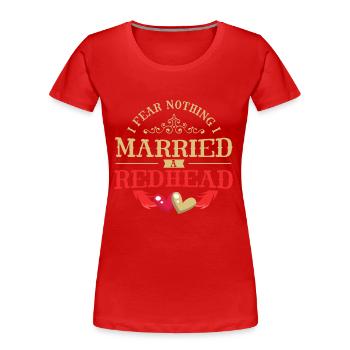 Rothaarige, Rothaarige stolz rote Haare, stolze - Frauen Premium Bio T-Shirt - Rot - Vorne - Mia (176cm)