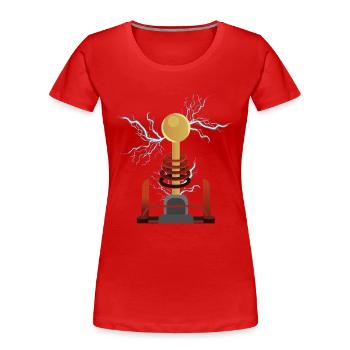 Tesla Nikola, brevet de Tesla Nikola, - T-shirt bio Premium Femme - rouge - Devant - Mia (176cm)