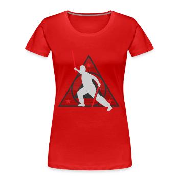 eskrima, eskrima philippinisch, eskrimador, - Frauen Premium Bio T-Shirt - Rot - Vorne - Mia (176cm)